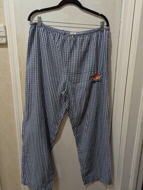 Men's Blue Plaid Lounge Pants with Auburn Tigers Size Medium